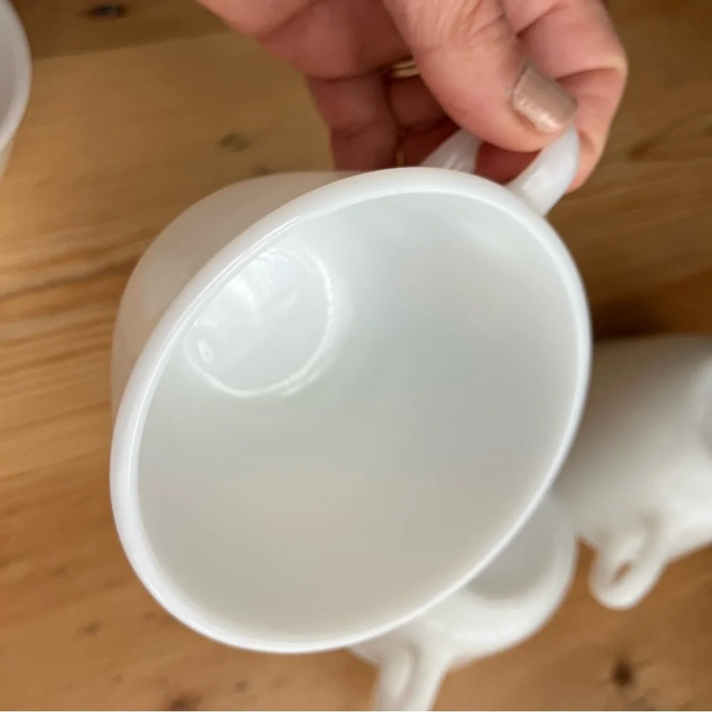 Vintage Corning Pyrex 8 ounce C-Handle Tea Cups or Coffee Cups Set of Four
